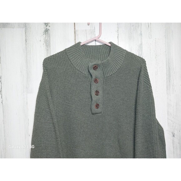 Candy & Caviar Men's XXL Wool Cotton 1/4 Button Sweater - Picture 2 of 7